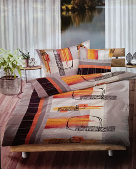 Satin Bettwäsche TOP MARKE LOTUS Dessin Vevey Orange