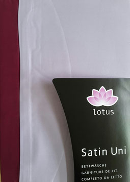 Satin Bettwäsche TOP MARKE LOTUS UNI  Double Face Prune/Lavendel