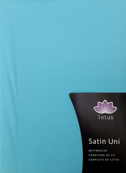 Satin Bettwäsche TOP MARKE LOTUS Uni Türkis