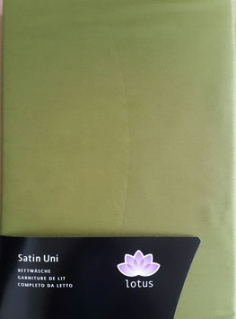 Satin Bettwäsche TOP MARKE LOTUS UNI  OLIVE