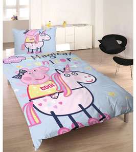 Jugend- und Kinderbettwäsche Dessin Peppa Pig Magical Unicorn