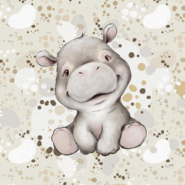 French Terry Panel - Kleiner Hippo