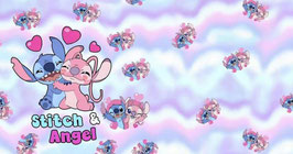 French Terry Panel - Stitch und Angel in Love