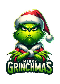 Bügelbild - Merry Grinchmas