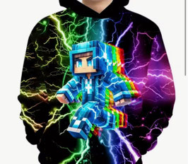 French Terry Panel - Minecraft bunte Blitze