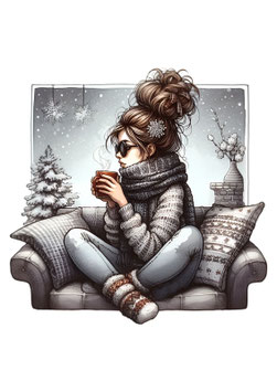 Bügelbild 47 - Winter Frau