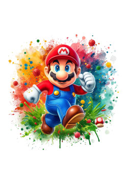 Bügelbild - Mario rennt (groß)