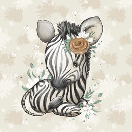 French Terry Panel - Kleines Zebra