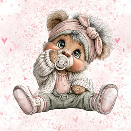 French Terry Panel - süßer Teddybär