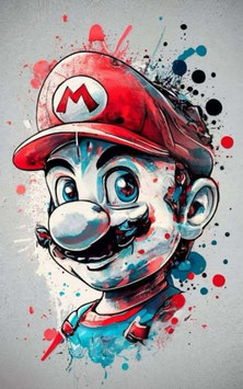 French Terry Panel - Mario Portrait