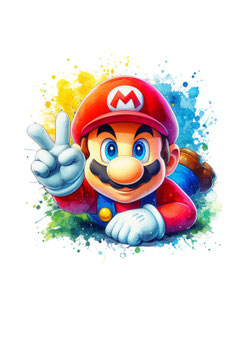 Bügelbild - Mario/Peace