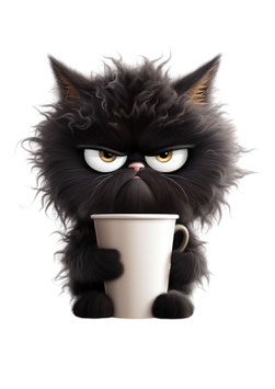 Bügelbild - Kaffekatze