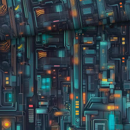 French Terry Kombi - Cyber City Roboter