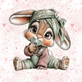 French Terry Panel - süßer Hase