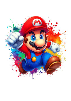 Bügelbild - Mario rennt (klein)