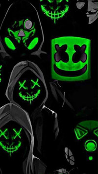 French Terry Druck XXL - Neon Grün Maske