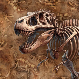French Terry Panel - T-Rex Knochen groß