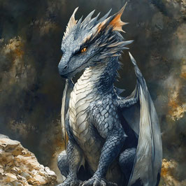 French Terry Panel - Drache Motiv 1 groß
