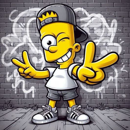 French Terry Panel - Peace, Bart