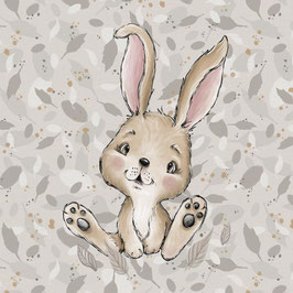French Terry Panel - Kinder des Waldes, Hase