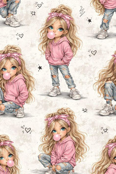 Jersey Druck XXL - Mädchen mit Bubble Gum