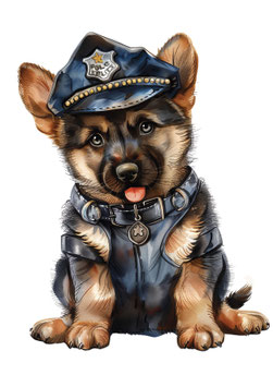 Bügelbild - Polizeihund