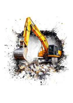 Bügelbild - Abrissbagger