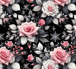 French Terry Druck XXL - Winterrosen