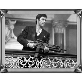 Hazenkamp Picture Al Pacino Scarface with machinegun 80x60 cm