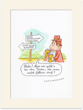 Originalzeichnung "Nicht füttern!"