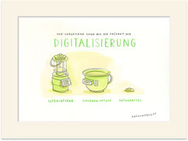 Originalzeichnung "Drei vergessene Dinge aus der Frühzeit der Digitalisierung"