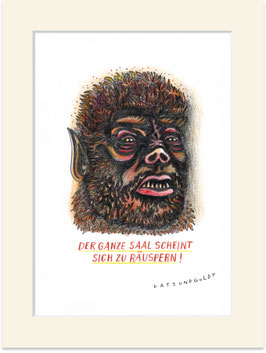 Originalzeichnung "Der ganze Saal scheint sich zu räuspern"