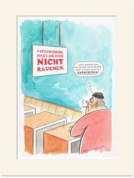Originalzeichnung "Dummes Schild"