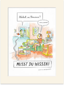 Originalzeichnung "Möchst 'ne Banane?"