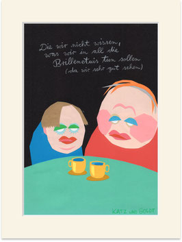Papierkollage "Brillenetuis"