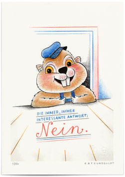 Risographie "Interessante Antwort"