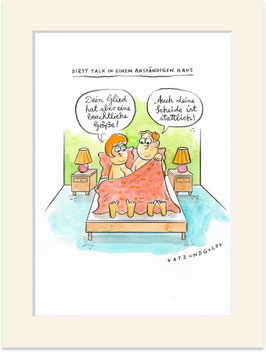 Originalzeichnung "Dirty Talk in einem anständigen Haus"