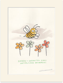 Originalzeichnung "Bienen – Garanten eines natürlichen Brummens"
