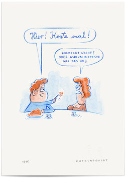 Risographie "Hier! Koste mal!"
