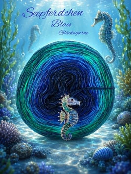 Aktion 3 Seepferdchen Blau mit Brosche
