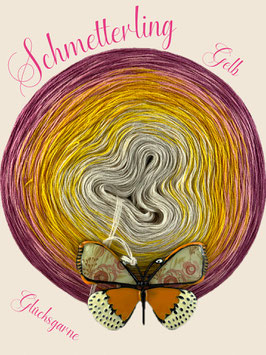 9 Jahre Glücksgarne Schmetterling Gelb