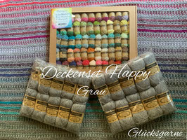 Wolleset für die Decke Happy Grau