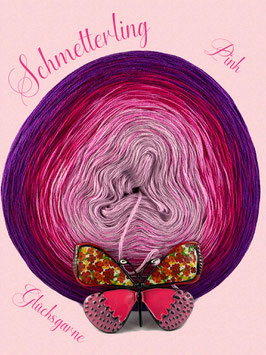 9 Jahre Glücksgarne Schmetterling Pink