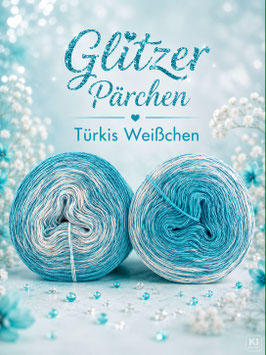Jubiläumsangebot Glitzer- Pärchen Türkis Weißchen