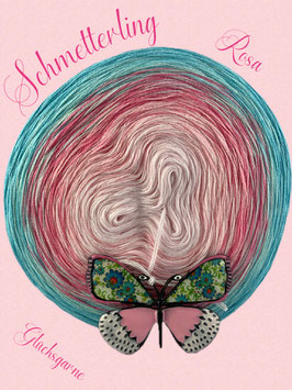 9 Jahre Glücksgarne Schmetterling Rosa