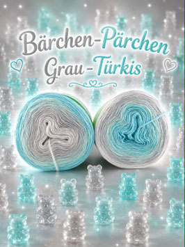 Jubiläumsangebot Bärchen- Pärchen Grau/ Türkis