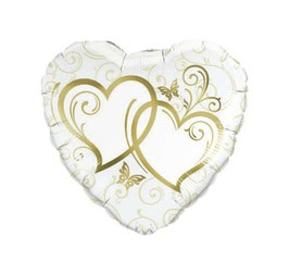 Entwined Hearts Gold 18in/45cm