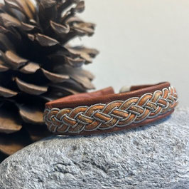Armband mit Zopf Kayla mit Lederkordel