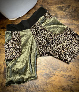 Biker Pants Leo - Green Velour