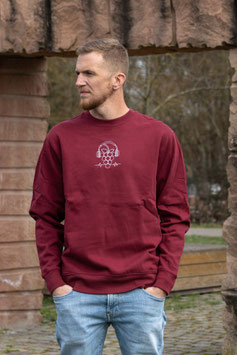 Traubentakt-Pullover - Burgundy -  100% Baumwolle